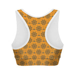 Halloween Spider Web Pattern Print Women's Sports Bra