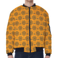 Halloween Spider Web Pattern Print Zip Sleeve Bomber Jacket