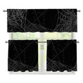 Halloween Spider Web Print 3 Piece Kitchen Curtains