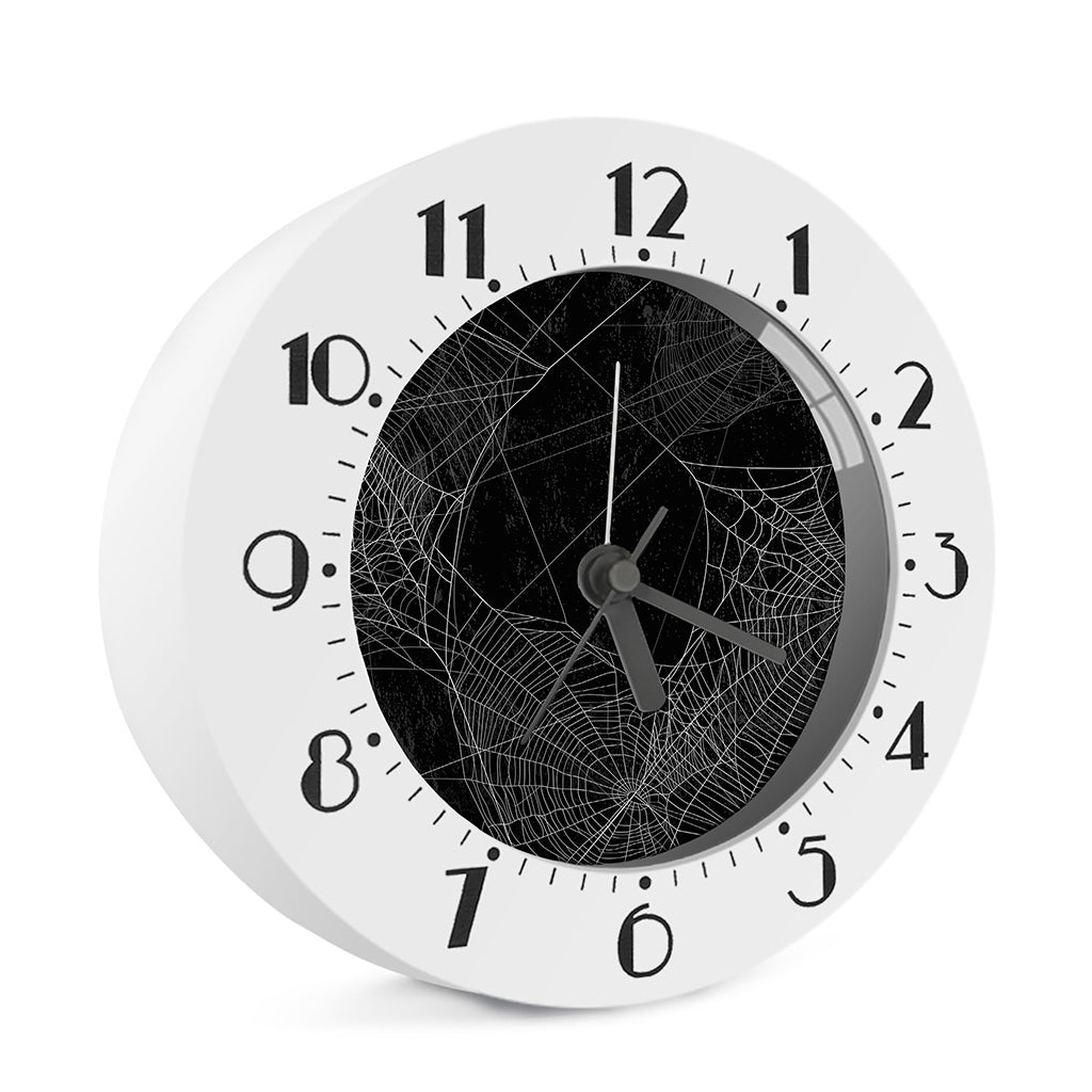 Halloween Spider Web Print Alarm Clock