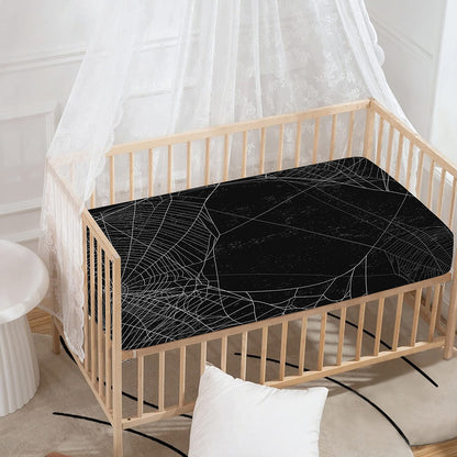 Halloween Spider Web Print Baby Crib Sheet