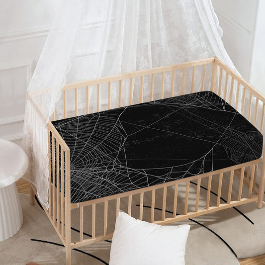 Halloween Spider Web Print Baby Crib Sheet
