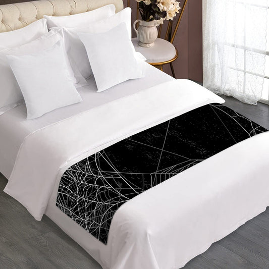 Halloween Spider Web Print Bed Runner
