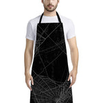 Halloween Spider Web Print Bib Apron With Pocket