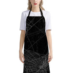 Halloween Spider Web Print Bib Apron With Pocket