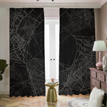Halloween Spider Web Print Blackout Pencil Pleat Curtains