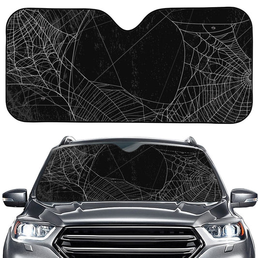 Halloween Spider Web Print Car Windshield Sun Shade