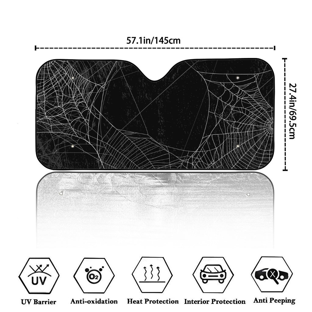 Halloween Spider Web Print Car Windshield Sun Shade