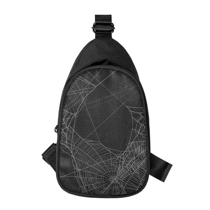 Halloween Spider Web Print Chest Bag
