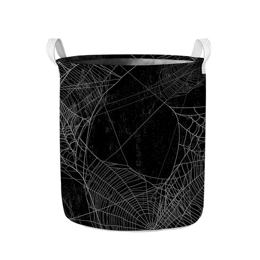 Halloween Spider Web Print Collapsible Laundry Basket