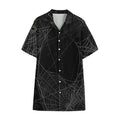 Halloween Spider Web Print Cotton Hawaiian Shirt