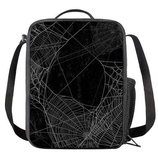 Halloween Spider Web Print Crossbody Lunch Bag