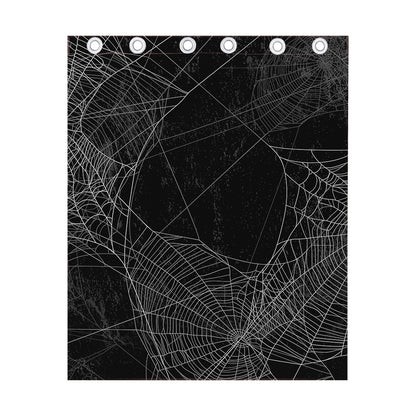 Halloween Spider Web Print Curtain