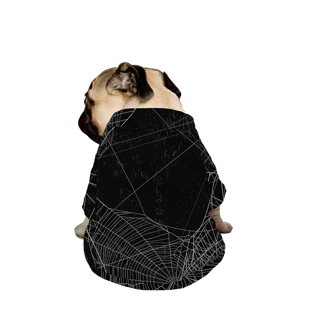 Halloween Spider Web Print Dog Zip Up Jacket
