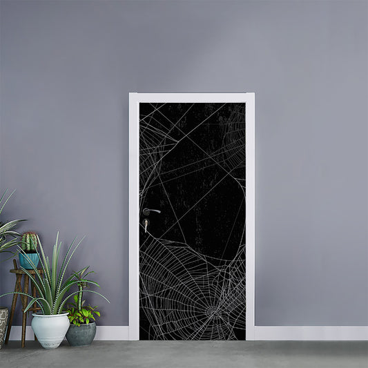 Halloween Spider Web Print Door Sticker