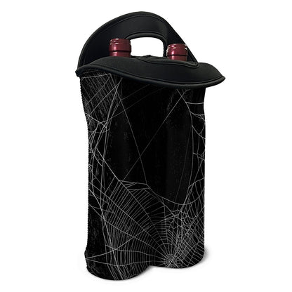 Halloween Spider Web Print Double Neoprene Wine Tote
