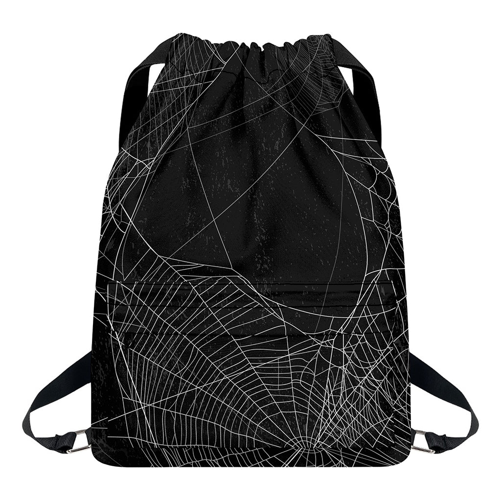 Halloween Spider Web Print Drawstring Backpack