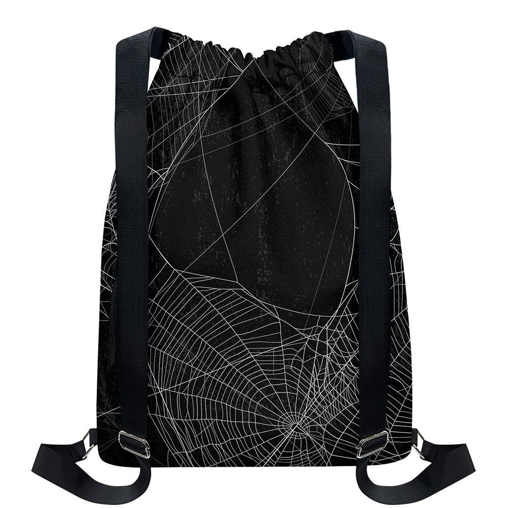 Halloween Spider Web Print Drawstring Backpack
