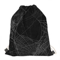 Halloween Spider Web Print Drawstring Bag