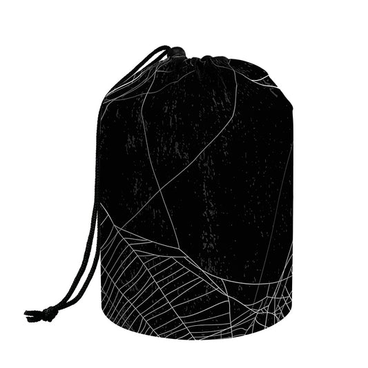 Halloween Spider Web Print Drawstring Makeup Bag