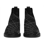 Halloween Spider Web Print Flat Ankle Boots