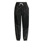 Halloween Spider Web Print Fleece Lined Knit Pants