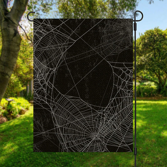 Halloween Spider Web Print Garden Flag