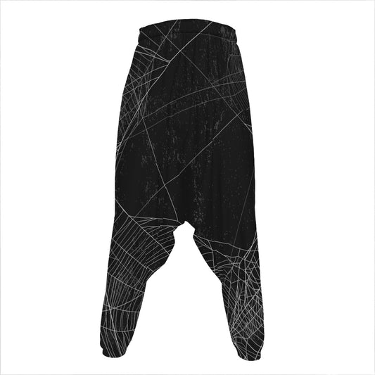 Halloween Spider Web Print Hammer Pants