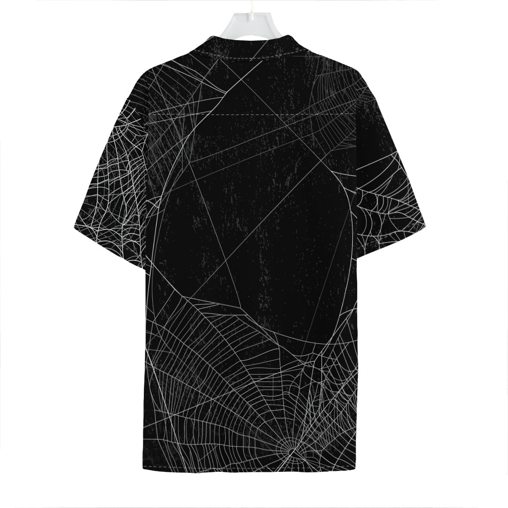 Halloween Spider Web Print Hawaiian Shirt