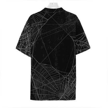 Halloween Spider Web Print Hawaiian Shirt