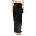 Halloween Spider Web Print High Slit Maxi Skirt