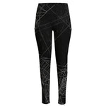 Halloween Spider Web Print High-Waisted Pocket Leggings