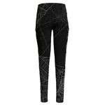 Halloween Spider Web Print High-Waisted Pocket Leggings