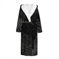Halloween Spider Web Print Hooded Bathrobe
