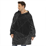 Halloween Spider Web Print Hoodie Blanket