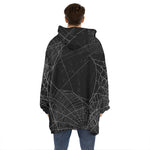 Halloween Spider Web Print Hoodie Blanket