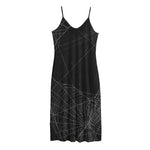 Halloween Spider Web Print Jersey Midi Cami Dress