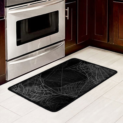 Halloween Spider Web Print Kitchen Mat