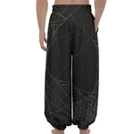 Halloween Spider Web Print Lantern Pants