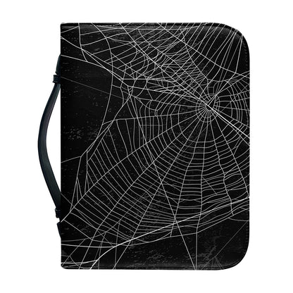 Halloween Spider Web Print Leather Bible Cover