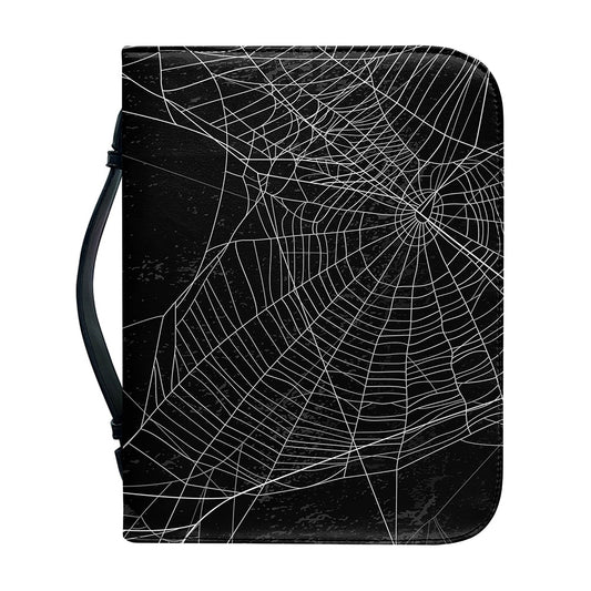 Halloween Spider Web Print Leather Bible Cover