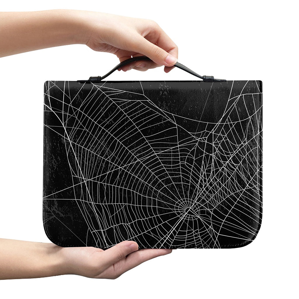 Halloween Spider Web Print Leather Bible Cover