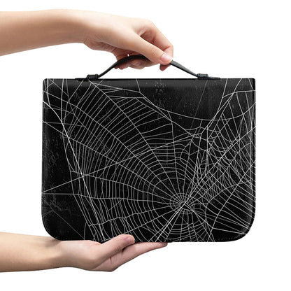Halloween Spider Web Print Leather Bible Cover