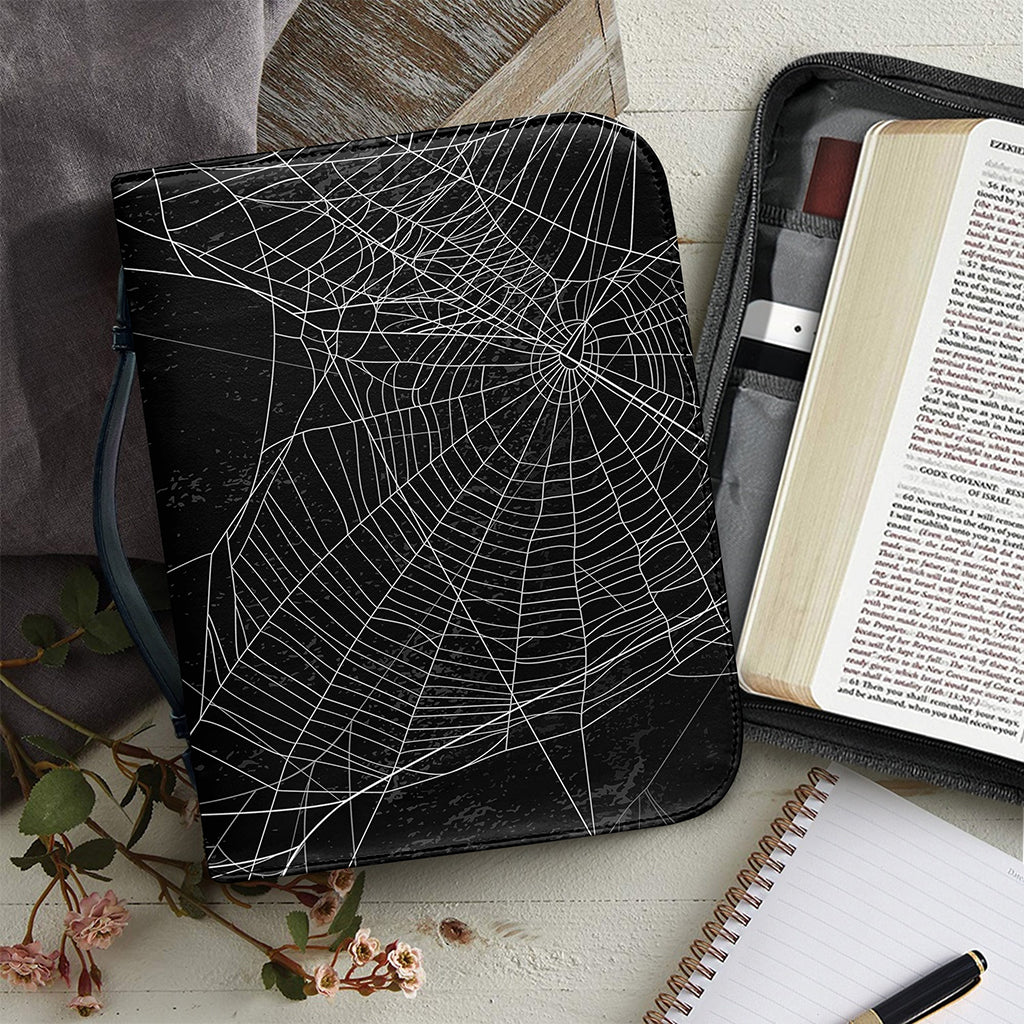 Halloween Spider Web Print Leather Bible Cover