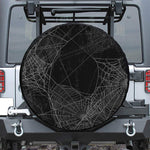 Halloween Spider Web Print Leather Spare Tire Cover