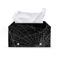 Halloween Spider Web Print Leather Tissue Box Cover