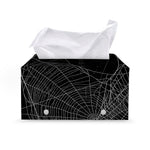 Halloween Spider Web Print Leather Tissue Box Cover