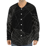 Halloween Spider Web Print Long Sleeve Baseball Jersey