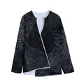 Halloween Spider Web Print Long Sleeve Short Coat