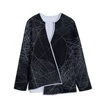 Halloween Spider Web Print Long Sleeve Short Coat